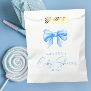 Blue bow Boy Baby shower Favour Bag