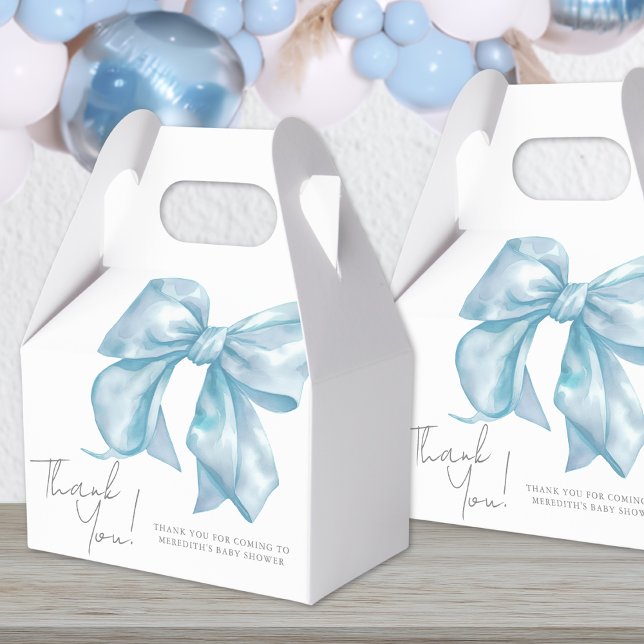 Blue Bow Boy Baby Shower Favour Box (Blue Bow Boy Baby Shower Favor Boxes)