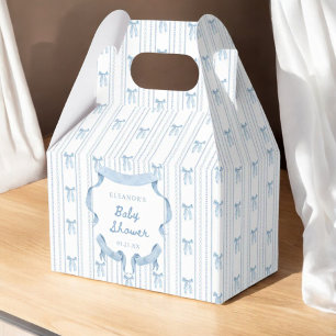 Blue Bow Boy Baby Shower Thank You Favour Box