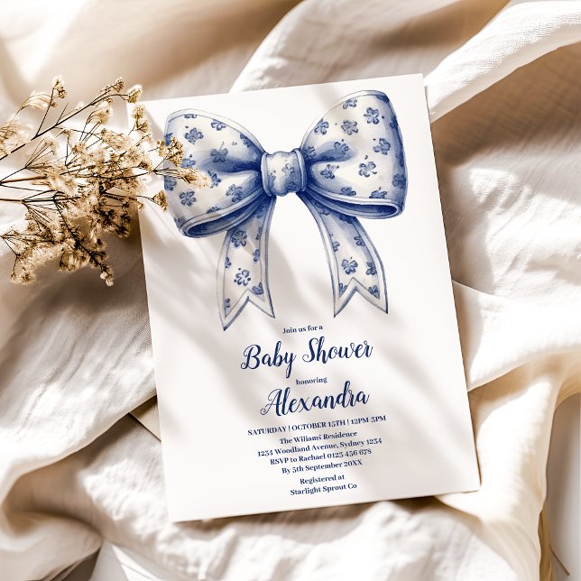 Blue Bow Boy  Invitation (Creator Uploaded)