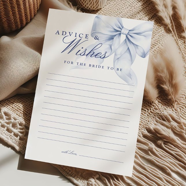 Blue Bow Bridal Shower Advice for the Bride (Creator Uploaded)