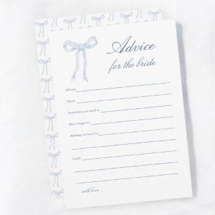Blue Bow Bridal Shower Advice for the Bride