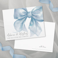 Blue Bow Bridal Shower Advice Wishes