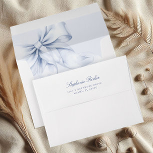 Blue Bow Bridal Shower Envelope