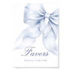 Blue Bow Bridal Shower Favours Table Sign