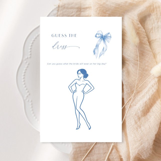 Blue Bow Bridal Shower Guess The Dress Game (Creator Uploaded)