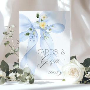 Blue Bow Cards and Gifts Baby girl Shower Poster