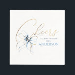 Blue Bow Cheers To The Future Mrs Bridal Shower Napkin<br><div class="desc">A charming and elegant light blue bow bridal shower paper napkins - "Cheers to the future Mrs."</div>