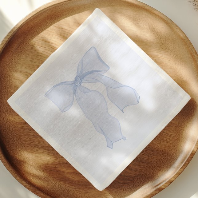 Blue Bow Coquette Paper Napkin (Creator Uploaded)