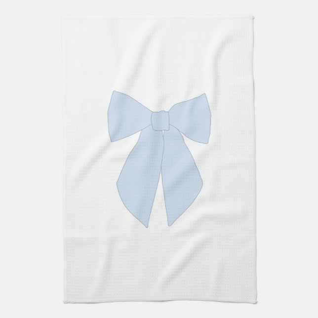 Blue Bow Coquette Tea Towel (Vertical)