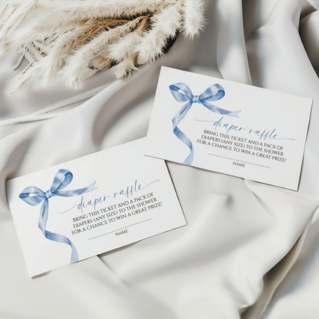 Blue Bow Diaper Raffle  Enclosure Card (Creator Uploaded)