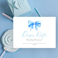Blue bow diaper raffle