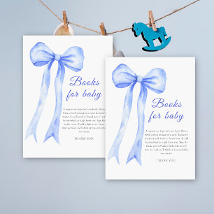 Blue Bow elegant baby book request Enclosure Card