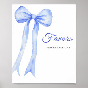 Blue bow - Favours Poster