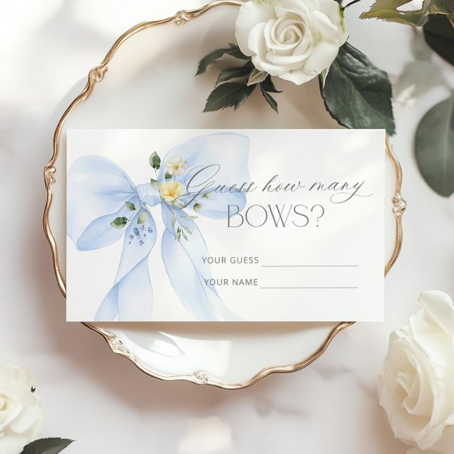 Blue Bow Floral How many Bows Enclosure Card (Creator Uploaded)
