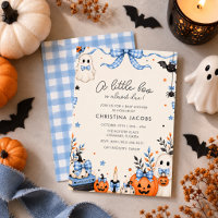 Blue Bow Ghost October Halloween Baby Shower 
