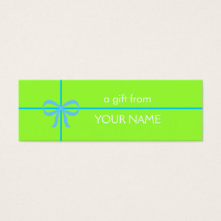 BLUE BOW GIFT TAG