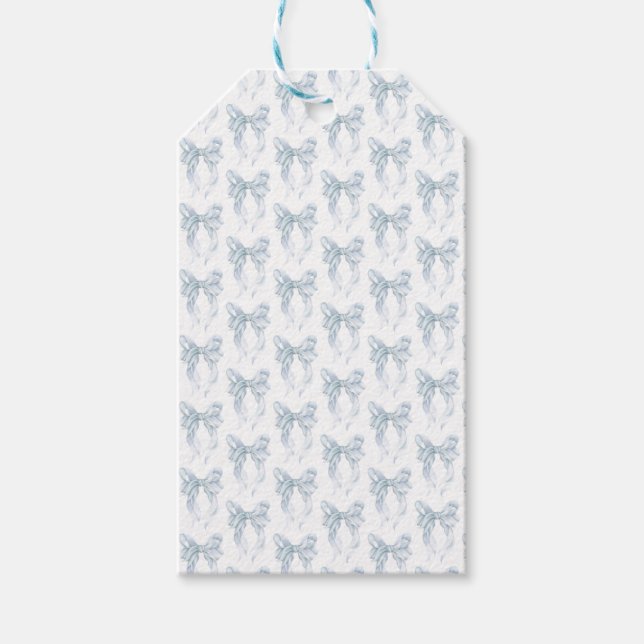 Blue Bow  Gift Tags (Front)
