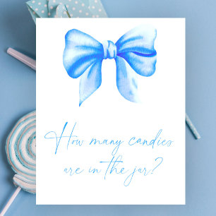 blue bow - guess how many candies in jar poster