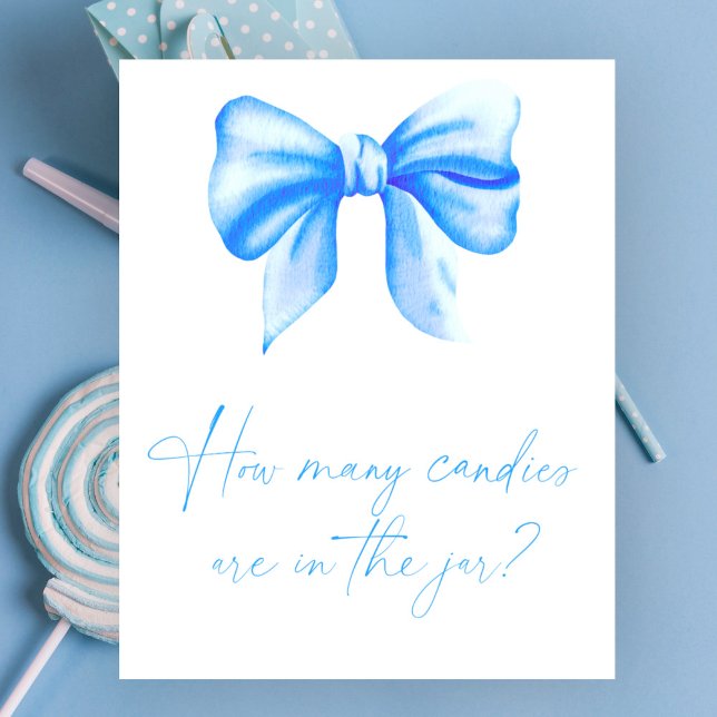 blue bow - guess how many candies in jar poster (Creator Uploaded)