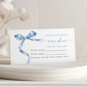 Blue Bow How Many Candies Shower Game card