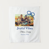 Blue bow joyful Vibes add family name photo christ