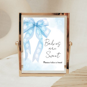 Blue Bow Little Boo Shower Babies are Sweet Sign
