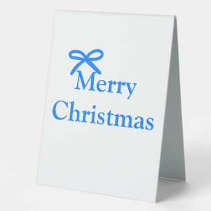 Blue bow merry Christmas family gifts simple moder