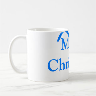 Blue bow merry Christmas family gifts simple moder Coffee Mug