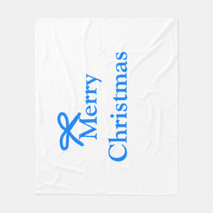 Blue bow merry Christmas family gifts simple moder Fleece Blanket