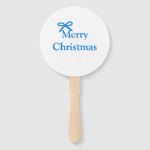 Blue bow merry Christmas family gifts simple moder Hand Fan
