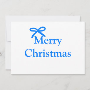 Blue bow merry Christmas family gifts simple moder Invitation