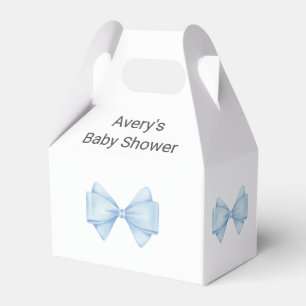 Blue Bow Modern Boy Baby Shower Favour Box