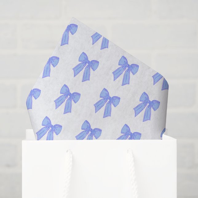 Blue bow pattern tissue paper (Gift Bag)