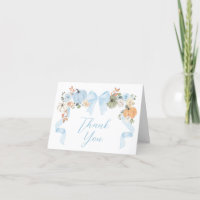 Blue Bow Pumpkin Baby Shower