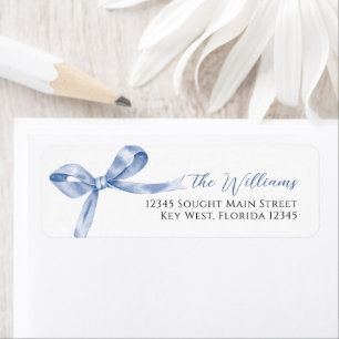 Blue Bow Return Address Labels