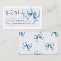 Blue Bow Ribbon Boy Baby Shower