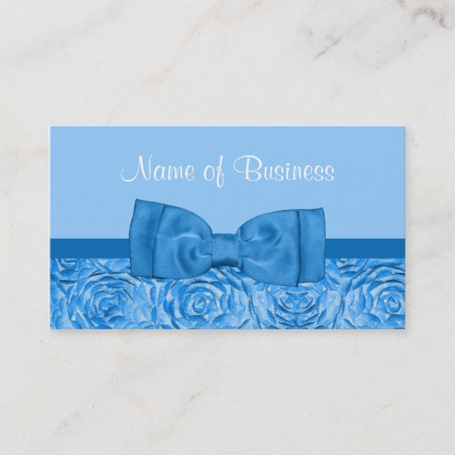 Blue Bow Rose Boutique Business Card (Front)