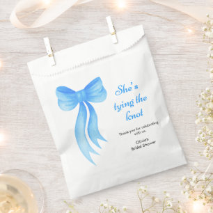 Blue Bow She's Tying the Knot Bridal Shower Favour Bag