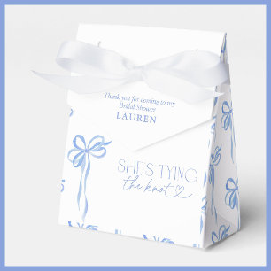 Blue Bow She's Tying The Knot Bridal Shower Favour Box