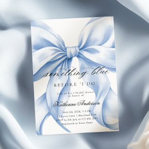 Blue Bow Something Blue Before I do Bridal Shower Invitation
