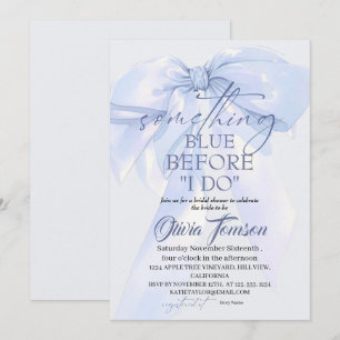 Blue Bow Something Blue Before I DO Bridal Shower Invitation