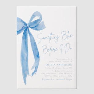 Blue Bow Something Blue Before I Do Bridal Shower Vellum Invitations