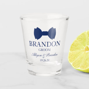 Blue Bow Tie Groom Shot Glass