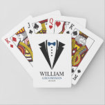 Blue Bow Tie "Groomsman" Tuxedo Playing Cards<br><div class="desc">Personalised gifts for your wedding party.</div>