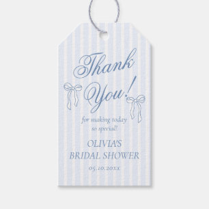 Blue Bow Tying the Knot Bridal Shower Gift Tags