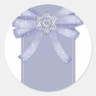 Blue Bow w/Star of David Hanukkah Stickers