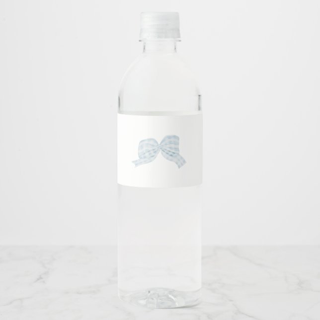 Blue bow water bottle label (Front)