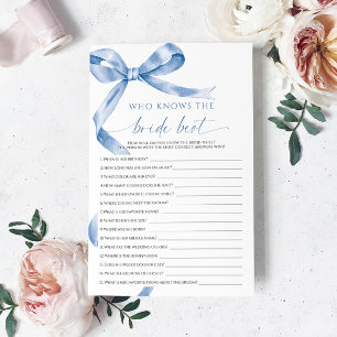 Blue Bow Who Knows The Bride Best Game