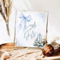 Blue Bow Winter SnowflakeBaby Shower Cards & Gifts